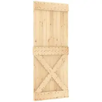 vidaXL Porte NARVIK, 85 x 210 cm, bois massif de noyer (non traité), finition naturelle