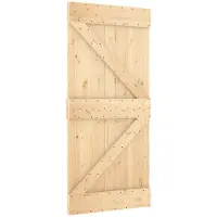 vidaXL Porte NARVIK, 95 x 210 cm, bois massif de noyer (non traité), finition naturelle