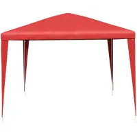 vidaXL Tente de réception 400 x 300 x 255 cm, rouge, en PE et acier