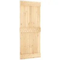 vidaXL Porte coulissante NARVIK, finition naturelle et noire, 85 x 210 cm (152,5 cm)