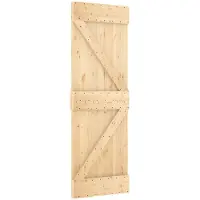 vidaXL Porte coulissante NARVIK, finition naturelle et noire, 70 x 210 cm (213,5 cm)