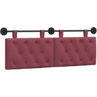 vidaXL Tête de lit suspendue en tissu bordeaux