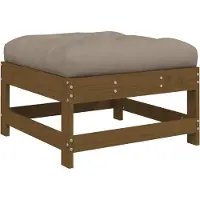 vidaXL Tabouret de jardin avec coussin Marron miel Pin massif