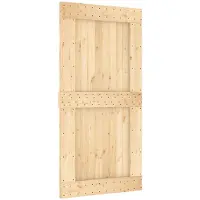 vidaXL Porte coulissante NARVIK, 100 x 210 cm (213,5 cm), finition naturelle et noire