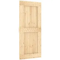 vidaXL Porte coulissante NARVIK, finition naturelle et noire, 90 x 210 cm (213,5 cm)