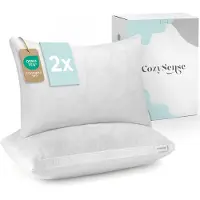 CozySense Oreiller - Lot de 2 - 50x70 CM - Oreiller de sommeil rafraîchissant - Oreiller réglable avec rembourrage supplémentaire - Oreiller pour les dormeurs sur le côté, le ventre et le dos
