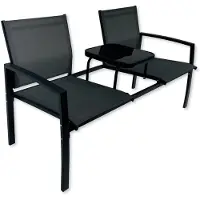 O'daddy Garden Bench - Bancs de jardin résistants aux intempéries - Bancs de jardin - Banc de jardin - Banc de jardin avec table - Banc d'extérieur - Pour 2 personnes - 142 x 57 x 82 cm - Métal -