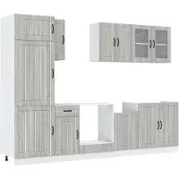 vidaXL Ensemble de 8 armoires de cuisine Kalmar Gris Sonoma Matériau dérivé du bois