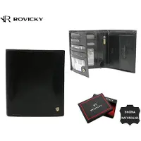 Rovicky Hommes, Portefeuille, Skórzany, duży portfel męski z systemem RFID - NoSize, Noir