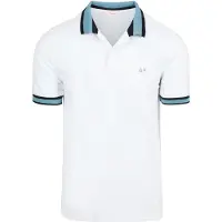 Sun68 Polo Col Multirayé Blanc taille L