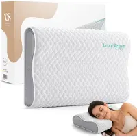 CozySense Oreiller - Oreiller orthopédique - Oreiller ergonomique - Mousse à mémoire de forme contre les douleurs cervicales - Taie d'oreiller et sac de transport inclus - Fermeté moyenne