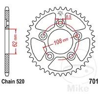 JT Sprockets Couronne moto JTR701,40