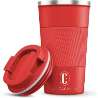 Castagnola Tasse thermos - Tasse à café à emporter - Tasse de voyage pour café et thé - Tasse à thé - 510 ML - acier inoxydable - Rouge