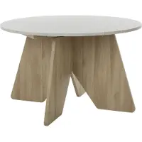 CALICOSY - Table extensible rondeReproduction blanc et chêne - GALEO