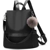 Glennoo Sac à dos antivol - Dames - Imperméable - Dos, épaule, sac à main en un - Noir