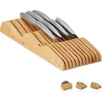 Relaxdays Range-couteaux en bambou pour tiroir XL RD0296