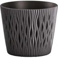 Prosperplast Doniczka SANDY ROUND - antracytowy śr.22cm (22 x 19.20 cm)