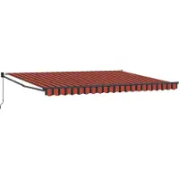 vidaXL Marquise rétractable Orange et brun 4,5x3 m Tissu et aluminium