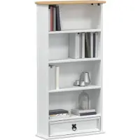 vidaXL Meuble CD Blanc 52 x 17.5 x 103 cm Pin massif