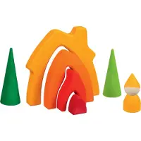 Goki Maison naine en bois - Blocs de construction, 7dlg.