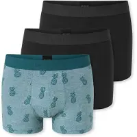 Schiesser Boxers ' 95/5 Organic ' vert chiné / noir