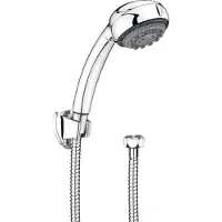 Con-P CON : P Carballo Set de douche, douchette, 8 types de jet, diamètre 85 mm avec fonction anti-calcaire, Tuyau de douche, métal, 1/2 "X 150 cm, support mural, 1 pièce, chrome, sa330695