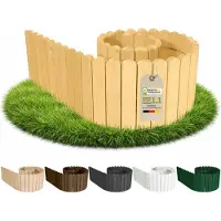 Pemicont Floranica Palissade de jardin bois sans piquets 200 x 10 cm, Naturel – pin en rouleau, à enterrer ou en habillage