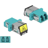 DeLOCK - Coupleur réseau - LC multi-mode (F) à LC multi-mode (F) - fibre optique - duplex - OM3 - Aqua