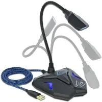 DeLOCK 66330 Desktop USB Gaming Mikrofon Schwanenhals Mute Button