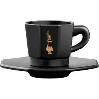 Bialetti Set de 4 tasses PERFETTO MOKA Porcelaine 4x 75 ml Noir