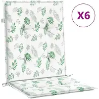 vidaXL Coussins De Chaise À Dossier Bas Lot De 6 Modèle De Feuille