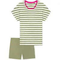 Schiesser Pyjama ' Casual Essentials ' kaki / blanc cassé
