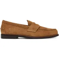 Ralph Lauren pour homme. 803961416002 Mocassins en daim marron clair Alston (44), Cuir, Beige, Plat, Aucun, Casuel, Classique