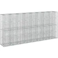 vidaXL Gabions pour potager surélevé 4 pièces Argent 330 x 50 x 150 cm