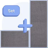 Hilvard Tapis de cuisine - Tapis - Gris - Lot de 2 pièces - 45 x 150 cm - 45 x 70 cm - Tapis de cuisine - Antidérapant - Protecteur - Robuste - Lavable