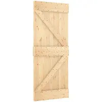 vidaXL Porte coulissante NARVIK, finition naturelle et noire, 85 x 210 cm (213,5 cm)