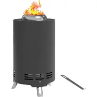 Outsunny Bol de feu Ø16x25cm acier inoxydable Foyer avec tisonnier Sans fumée