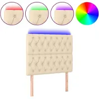 vidaXL Tête de lit LED Crème 100x7x118/128 cm Tissu
