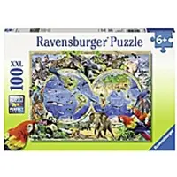 Ravensburger Puzzle Le tour du monde en animaux 100 pièces