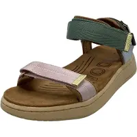 Woden Sandales 'Line' bleu clair / chocolat / roseau / rose