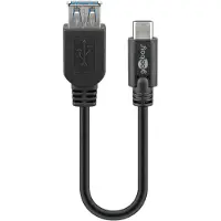 Goobay Câble USB 3.0 SuperSpeed > USB-C ?, noir, 0.2 m - USB 3.0 femelle (type A) > USB-C