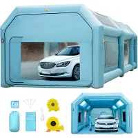 Vevor Tente Peinture Auto - - Cabine Peinture Gonflable Voiture Pulvérisation 2 Souffleurs 8x4x3 M