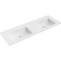 Mexen Otis lavabo double encastré dans le plan de travail 141 x 46,5 cm, blanc mat - 25181401D