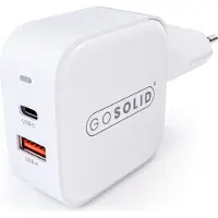 GO SOLID! Chargeur rapide compatible avec GaN2 45W (1x USB QC3.0, 1x USB-C PD3.0)