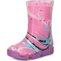 Ladeheid Enfants Filles Garçons Bottes en Caoutchouc Doublées Swk2020BW (Violet Muster-33, 33/34)