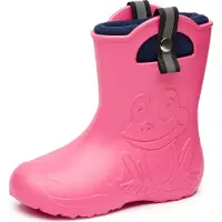 Ladeheid Kinder Federleichte Gummistiefel Thermo Fütterung Mädchen Jungen Rutschprofs Kinder Regensschuhe LA-CA-Frog245 (Rose, 24/25 EU)