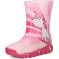 Ladeheid Bottes en caoutchouc doublées pour enfants (filles et garçons) Swk2020BW (licorne rose, taille 30, 21/22)
