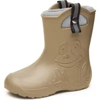 Ladeheid Kinder Federlegte Gummistiefel Thermo Fütterung Mädchen Jungen Rutschprofs Kinder Regensschuhe LA-CA-Frog245 (Jaune, 32/33 EU)