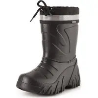Ladeheid Bottes en caoutchouc d'hiver Eva Thermo ultra-légères pour enfants (filles et garçons), doublées, LA-835 (noir/reflets, 36/37 EU)