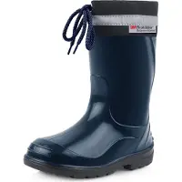Ladeheid Bottes en caoutchouc pour enfants (filles et garçons) avec revers LA-972 (bleu foncé/noir, taille 28 EU)